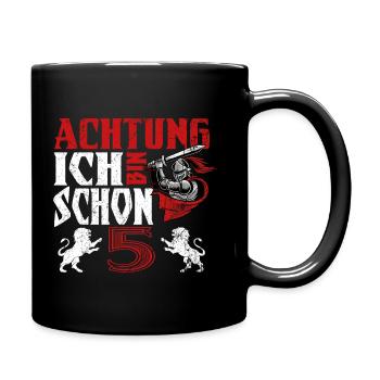 5. Geburtstag Ritter 5 Jahre, Knappe T-Shirt Fünf - Tasse einfarbig - Schwarz - Rechts