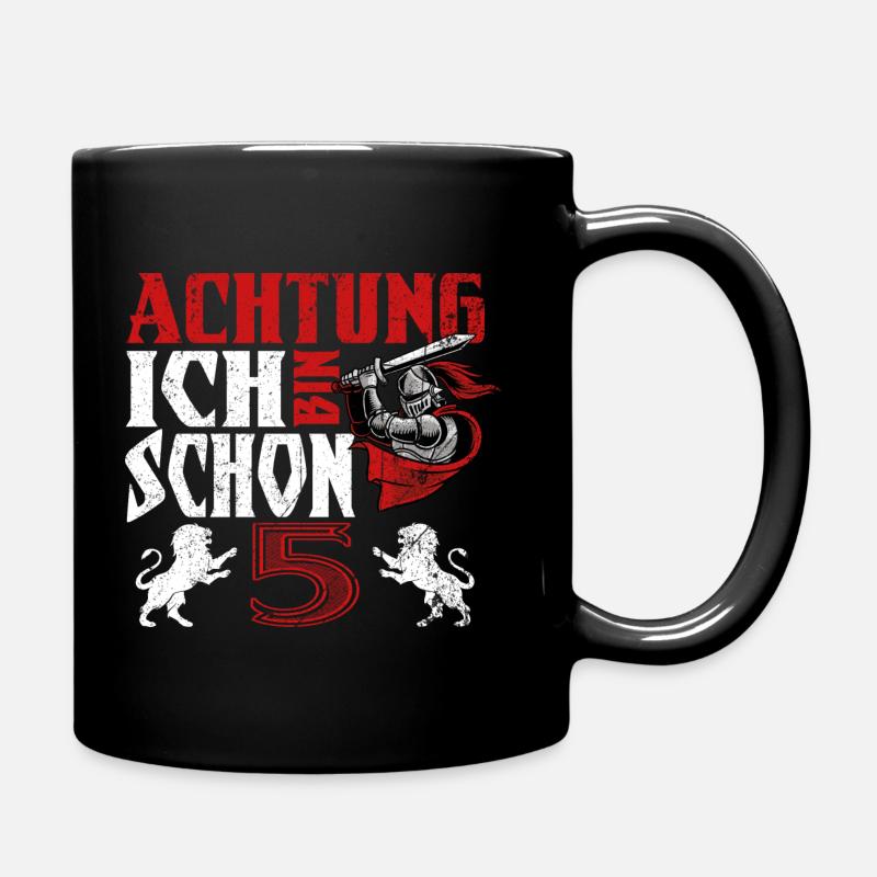 5. Geburtstag Ritter 5 Jahre, Knappe T-Shirt Fünf - Tasse einfarbig - Schwarz
