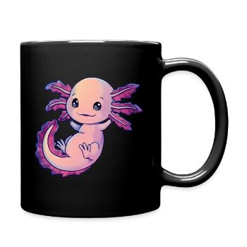Niedliches Axolotl Süßes Design Axolotlliebhaber - Tasse einfarbig - Schwarz - Rechts