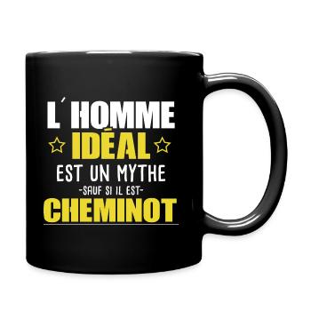 Cheminot - Train - Rail - Cadeau - Drôle - Mythe - Mug uni - noir - Droite