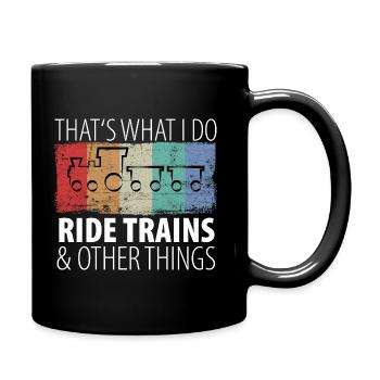 Train Railway Railway Trains Train drivers - Full Colour Mug - black - Right