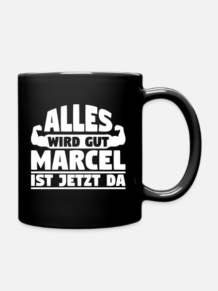 Alles wird gut Marcel ist jetzt da - Tasse einfarbig - Schwarz