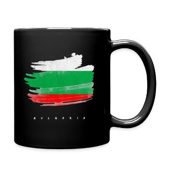Bulgarien Bulgarische Flagge Wasserfarbe - Tasse einfarbig - Schwarz - Rechts