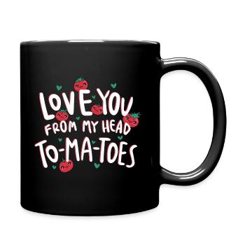Love you from my head tomatoes - Full Colour Mug - black - Right