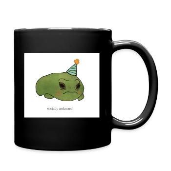 sad party frog - Tasse einfarbig - Schwarz - Rechts