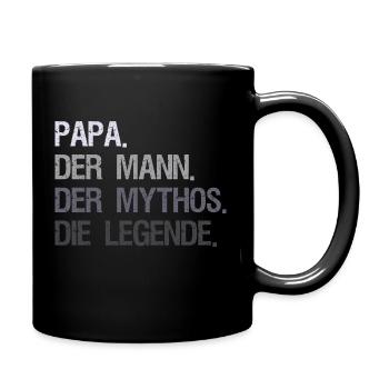 Papa Vater Vatertagsgeschenk lustiger Spruch - Tasse einfarbig - Schwarz - Rechts