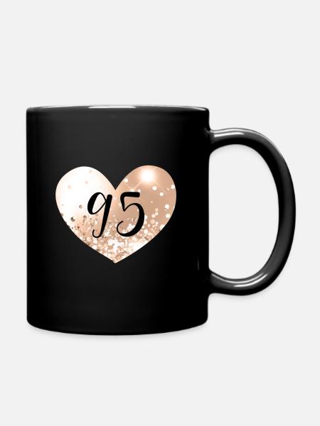 95 Heart Number - Full Colour Mug - black