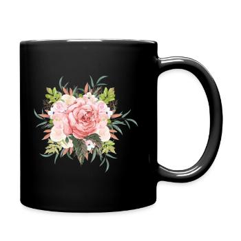 Couronne de fleurs - Mug uni - noir - Droite