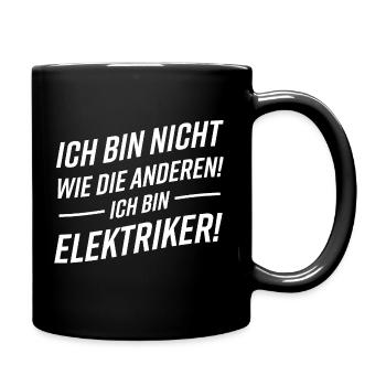 Elektriker Spruch Geburtstagsgruß - Tasse einfarbig - Schwarz - Rechts