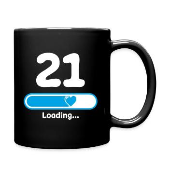 21e anniversaire 21 ans Poutre de chargement - Mug uni - noir - Droite
