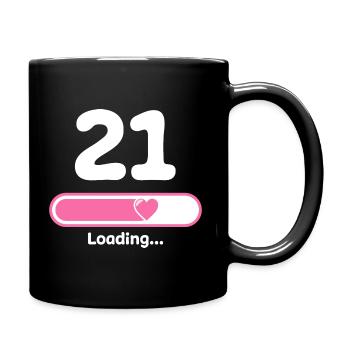 21 Years Birthday Happy Birthday Greetings - Full Colour Mug - black - Right