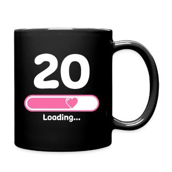 20. Geburtstag Glückwunsch Gratulieren - Tasse einfarbig - Schwarz - Rechts