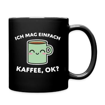 Kaffee Frühaufsteher Büroleben - Tasse einfarbig - Schwarz - Rechts