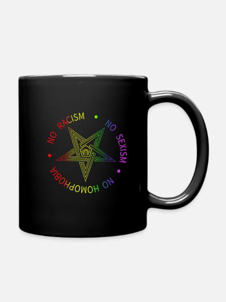 Baphomet Pentagram Symbol Satanas - Pas de racisme - Mug uni - noir
