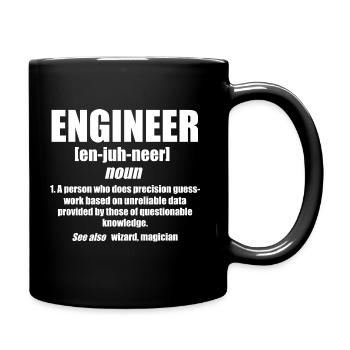 Funny Engineer Description - Tasse einfarbig - Schwarz - Rechts