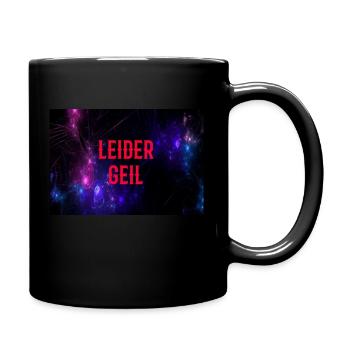 Leider geil - Tasse einfarbig - Schwarz - Rechts