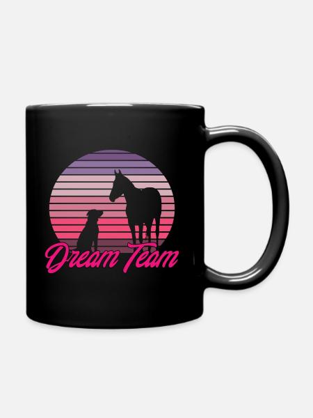 Dream Team Hund & Pferd - Tasse einfarbig - Schwarz