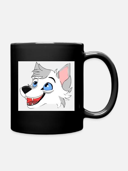 Lächelnder Wolf - Tasse einfarbig - Schwarz