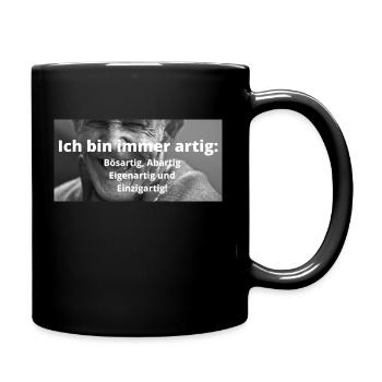 Humorvolles T-Shirt zum Geburtstag! - Tasse einfarbig - Schwarz - Rechts