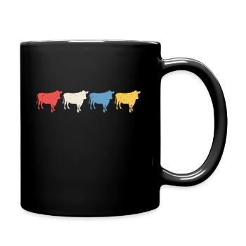 rétro t-shirt vache vaches - Mug uni - noir - Droite