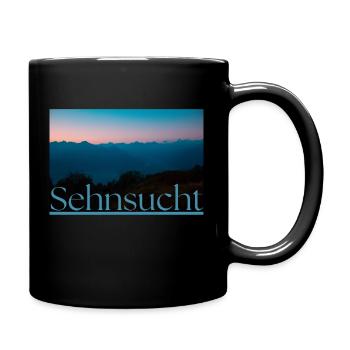 Sehnsucht - Tasse einfarbig - Schwarz - Rechts