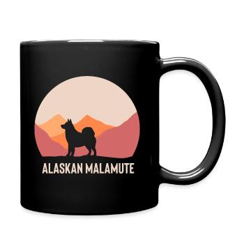 Alaskan Malamute Hund - Tasse einfarbig - Schwarz - Rechts