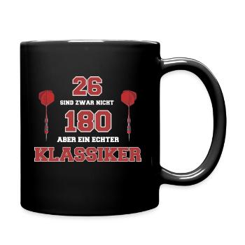 Darts Spruch 26 Sind Zwar Nicht 180 Klassiker - Tasse einfarbig - Schwarz - Rechts