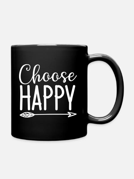 Choose Happy - Tasse einfarbig - Schwarz
