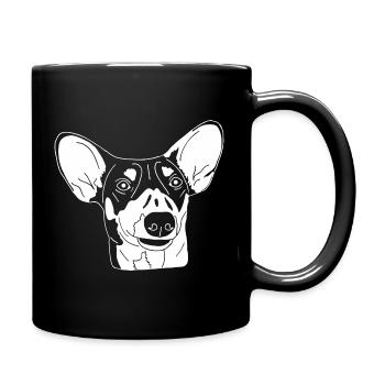 Podenco Mix - Tasse einfarbig - Schwarz - Rechts