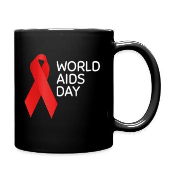 Welt-Aids-Tag Shirt 2023 Awareness Rote Schleife - Tasse einfarbig - Schwarz - Rechts