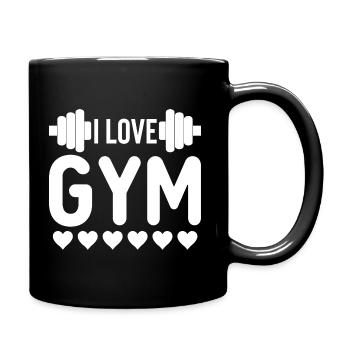 J’aime les cœurs de gymnastique - Mug uni - noir - Droite