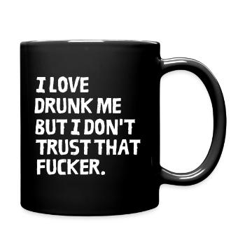 J’adore me saouler mais je ne fais pas confiance à ce putain - Mug uni - noir - Droite