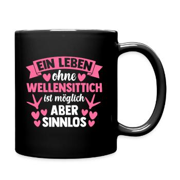ein Leben ohne Wellensittich ist möglich aber sinn - Tasse einfarbig - Schwarz - Rechts