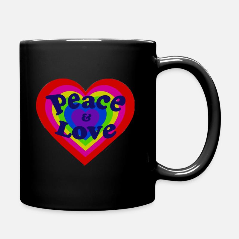 Peace and Love - Mug uni - noir