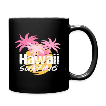 Hawaii Surfing Palmen - Tasse einfarbig - Schwarz - Rechts