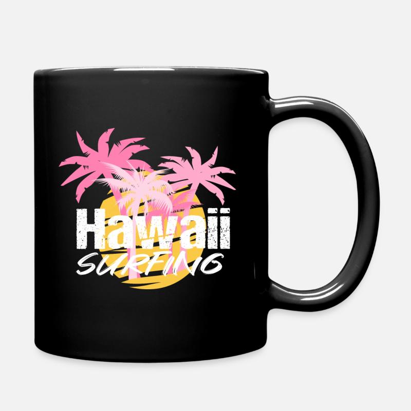 Hawaii Surfing Palmen - Tasse einfarbig - Schwarz