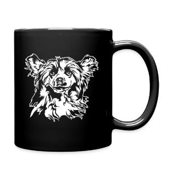 POWDERPUFF Chinese Crested Dog Portrait Wilsigns - Tasse einfarbig - Schwarz - Rechts