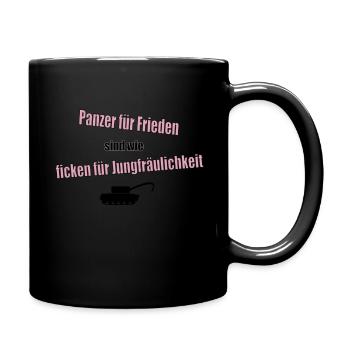 Panzer fuer Frieden - Tasse einfarbig - Schwarz - Rechts