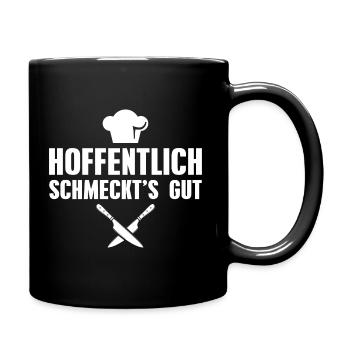 Kochen Hobbykoch Koch - Tasse einfarbig - Schwarz - Rechts