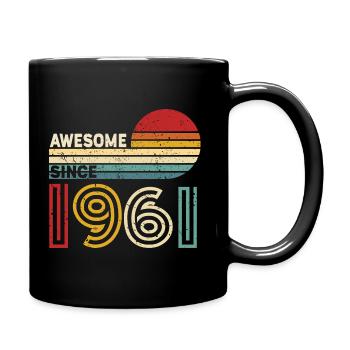 1961 Geschenk Geburtstag Jahrgang Spruch - Tasse einfarbig - Schwarz - Rechts