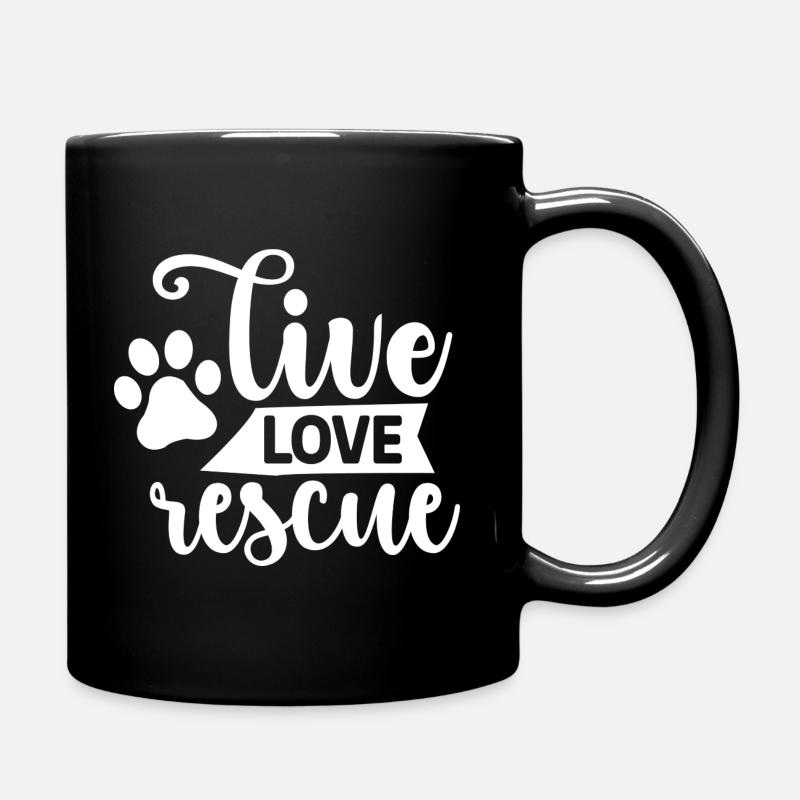 Live Love Rescue - Tasse einfarbig - Schwarz