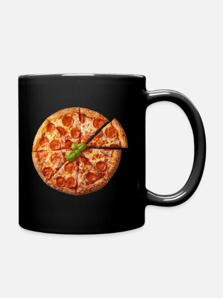 Einfach Pizza - Tasse einfarbig - Schwarz