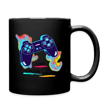 Live Laugh Loot | Lebe, Lache und sammle - Tasse einfarbig - Schwarz - Rechts