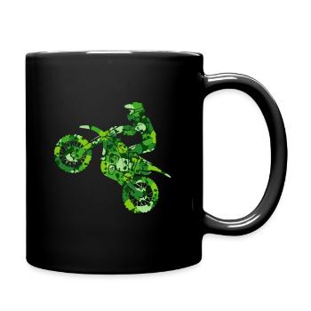 Motorcycle Dirtbike Motorcyclist Boys Motocross - Full Colour Mug - black - Right