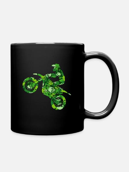 Motorrad Dirtbike Motorradfahrer Jungen Motocross - Tasse einfarbig - Schwarz