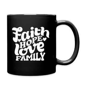 Foi Espérance Amour Famille - Mug uni - noir - Droite
