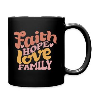 Foi Espérance Amour Famille - Mug uni - noir - Droite