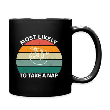 Most likely to take a nap - Sloth - Full Colour Mug - black - Right
