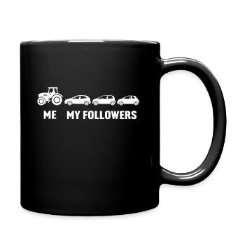 Me and my followers tractor t-shirt for farmer - Full Colour Mug - black - Right