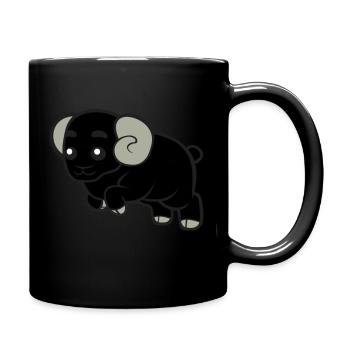 Ganzes kindliches Widder-Logo - Tasse einfarbig - Schwarz - Rechts
